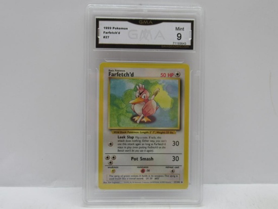 GMA Graded Mint 9 - Pokemon Base Set Unlimited Card - Farfetch'd #27