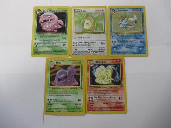 Lot of 5 Vintage Pokemon Holo Rare Trading Cards