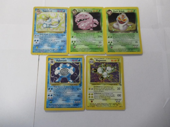 Lot of 5 Vintage Pokemon Holo Rare Trading Cards