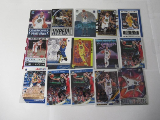 Lot of 15 Stephen Curry Golden State Warriors Basketball Trading Cards