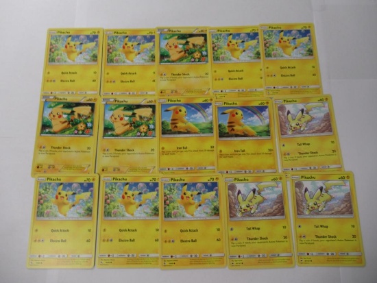 15 Count Lot of Modern Pikachu Pokemon Trading Cards