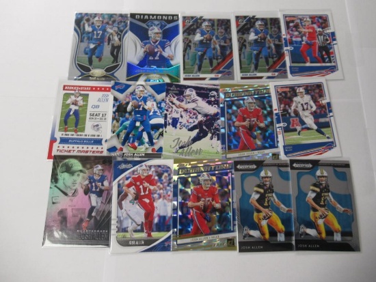 Lot of 15 Josh Allen Buffalo Bills QB Football Cards