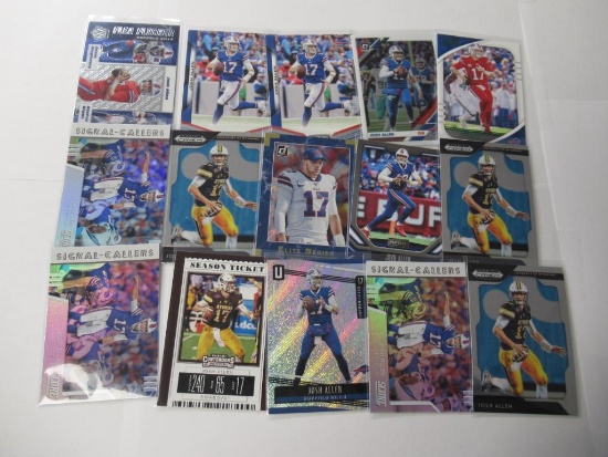 Lot of 15 Josh Allen Buffalo Bills QB Football Cards