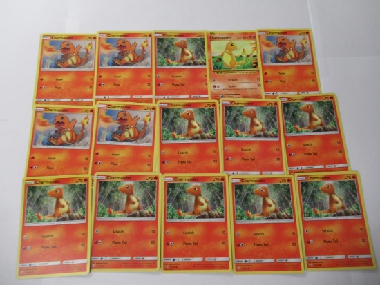 Lot of 15 Count Lot of Modern Charmander Pokemon Trading Cards