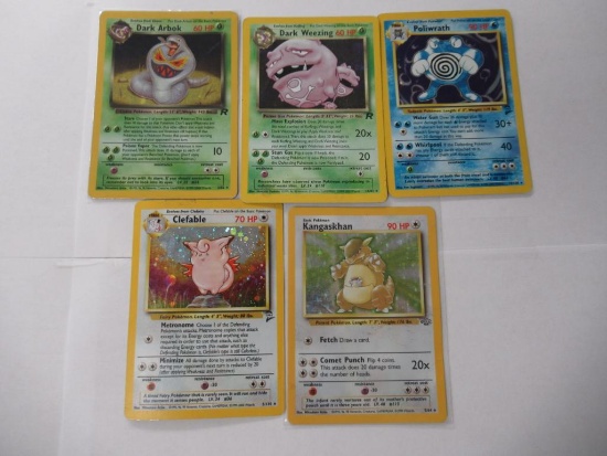 5 Count Lot of Vintage Pokemon Holo Holofoil Trading Cards