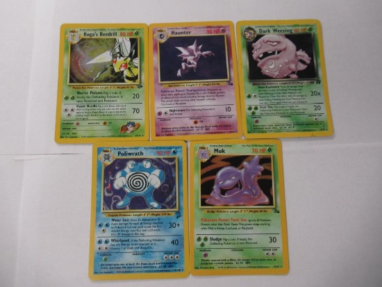 5 Count Lot of Vintage Pokemon Holo Holofoil Trading Cards