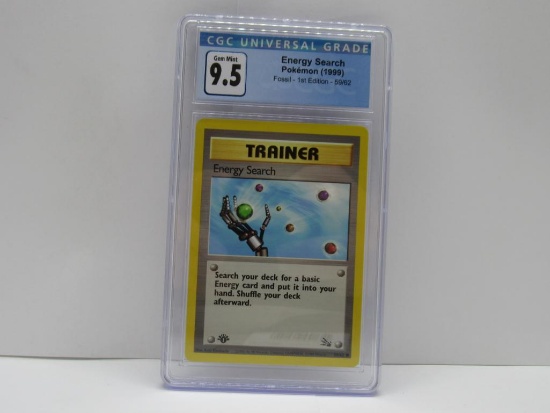 CGC GEM MINT 9.5 - Fossil 1st Edition Energy Search Trainer 59/62