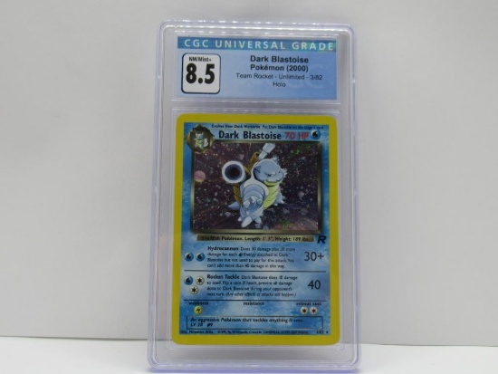 CGC Graded 2000 Team Rocket Holo Dark Blastoise #3 Pokemon Card - NM Mint 8.5 WOW