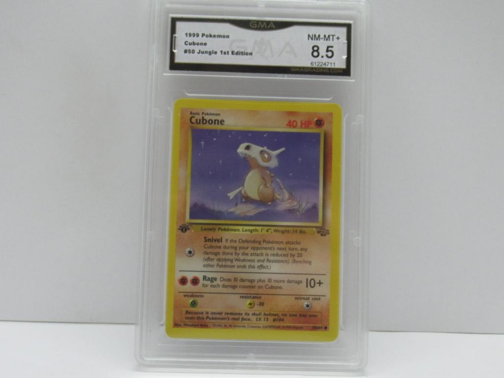 GMA Graded NM-MT+ 8.5 - Jungle 1st Edition Pokemon Card - Cubone 50/64 |  Online Auctions | Proxibid