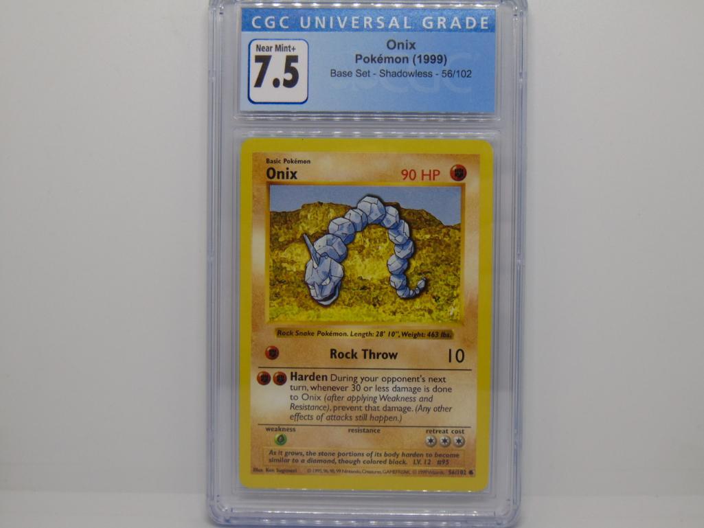 Pokemon Onix 56/102 Shadowless CGC Graded 7.5