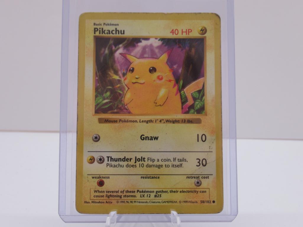 pokemon card pikachu red cheeks Base Set 58 Pikachu Red Cheeks Shadowless CGC 4 *ERROR* main image 0