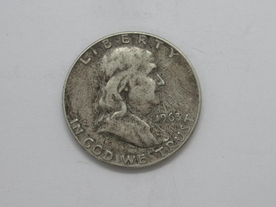 1963-D Ben Franklin Silver Half Dollar