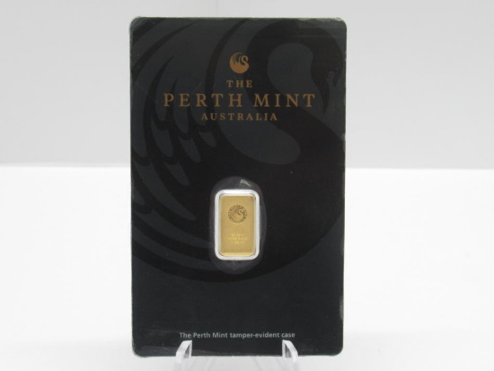 Perth Mint 1 Gram Gold Bar in Assay card #'d