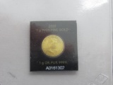 Royal Canadian Mint 1 Gram Gold Round in Assay