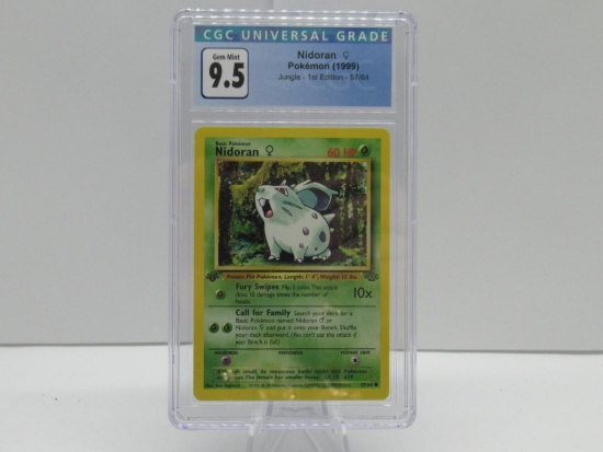 CGC Gem Mint 9.5 - Jungle 1st Edition Pokemon Card - Nidoran 57/64