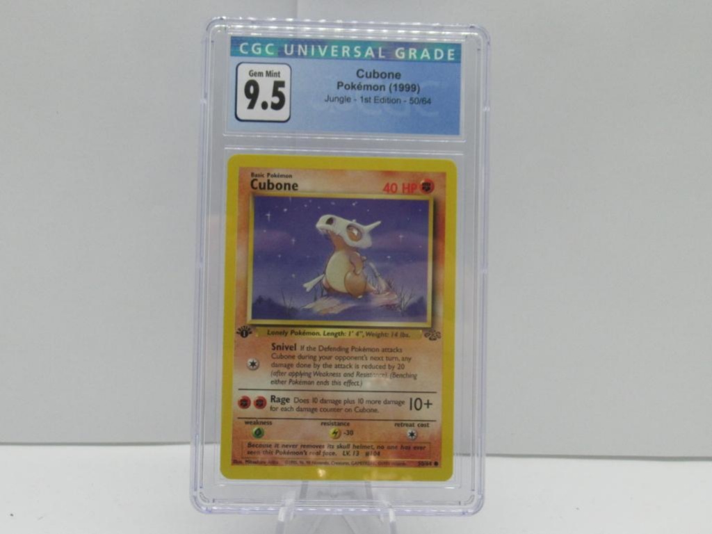 CGC Gem Mint 9.5 - Jungle 1st Edition Pokemon Card - Cubone 50/64 | Art,  Antiques & Collectibles Collectibles Trading Cards | Online Auctions |  Proxibid