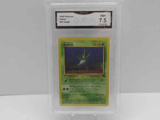 GMA GRADED 1999 POKEMON JUNGLE ODDISH #58 - NM+ 7.5