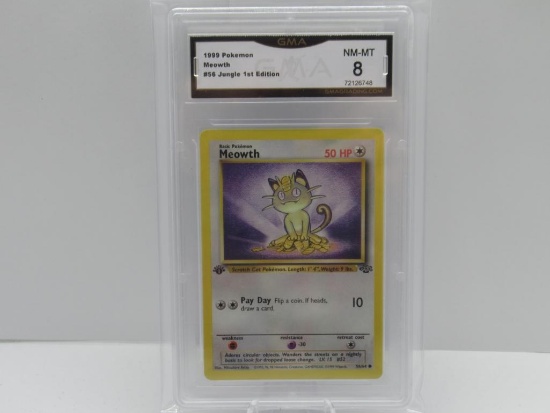 GMA GRADED 1999 POKEMON JUNGLE 1ST EDITION MEOWTH #56 - NM MT 8