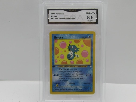 GMA GRADED 2000 POKEMON NEO GENESIS 1ST EDITION HORSEA #62 - NM MT+ 8.5