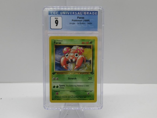 CGC Mint 9 - Jungle 1st Edition Pokemon Card - Paras 59/64
