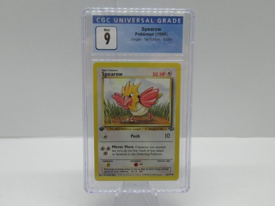 CGC Mint 9 - Jungle 1st Edition Pokemon Card - Spearow 62/64