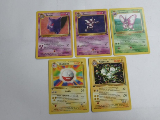 5 Count Lot of 1st Edition RARE Black Star Vintage Pokemon Cards