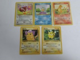 5 Count Lot of Vintage STARTER Pokemon Trading Cards