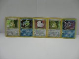 5 Count lot of vintage holofoil Pokemon trading cards