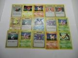 15 Count lot of SHADOWLESS base Pokemon trading cards