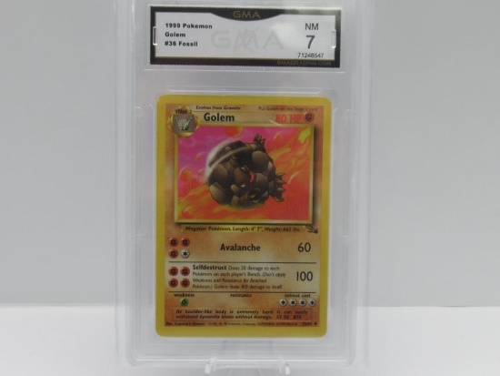 GMA GRADED 1999 POKEMON FOSSIL GOLEM #36 - NM 7