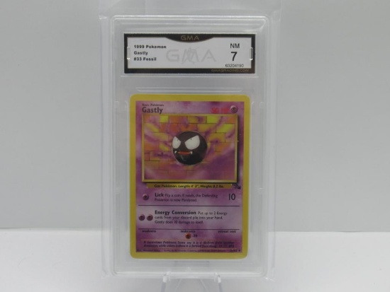 GMA GRADED 1999 POKEMON FOSSIL GASTLY #33 - NM 7