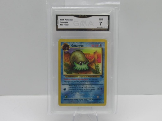 GMA GRADED 1999 POKEMON FOSSIL OMANYTE #52 - NM 7