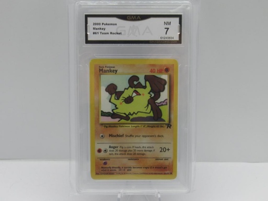 GMA GRADED 2000 POKEMON TEAM ROCKET MANKEY #61 - NM 7