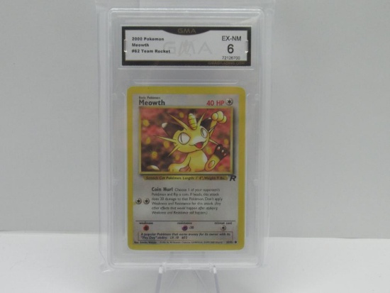 GMA GRADED 2000 POKEMON TEAM ROCKET MEOWTH #62 - EX NM 6