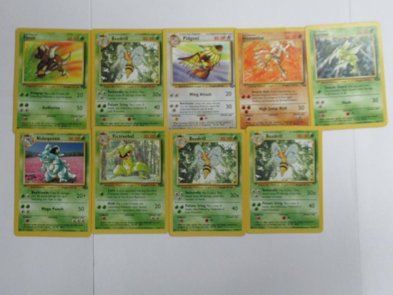 9 Count Lot of VINTAGE RARE Pokemon Trading Cards