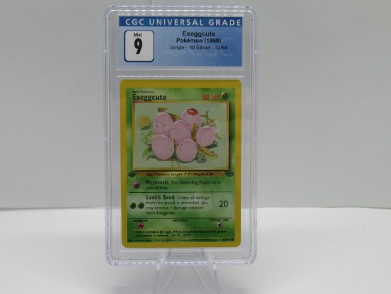 CGC MINT 9 - Jungle 1st Edition Pokemon Card - Exeggcute 52/64