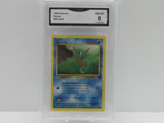 GMA GRADED 1999 POKEMON FOSSIL HORSEA #49- NM MT 8