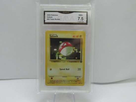 GMA GRADED 2000 POKEMON VOLTORB #69 TEAM ROCKET NM+ 7.5