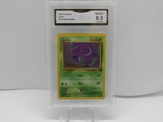 GMA GRADED 2000 POKEMON ZUBAT #70 TEAM ROCKET NM MT+ 8.5