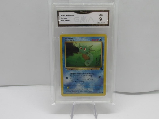 GMA GRADED 1999 POKEMON HORSEA #49 FOSSIL MINT 9