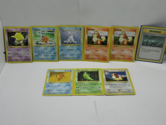 9 Count Lot of VINTAGE Base Set Unlimited SHADOWLESS Pokemon Cards