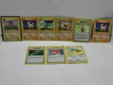 9 Count Lot of VINTAGE Base Set Unlimited SHADOWLESS Pokemon Cards