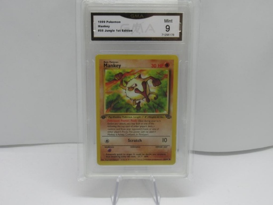 GMA GRADED 1999 POKEMON MANKEY #55 JUNGLE 1ST EDITION MINT 9