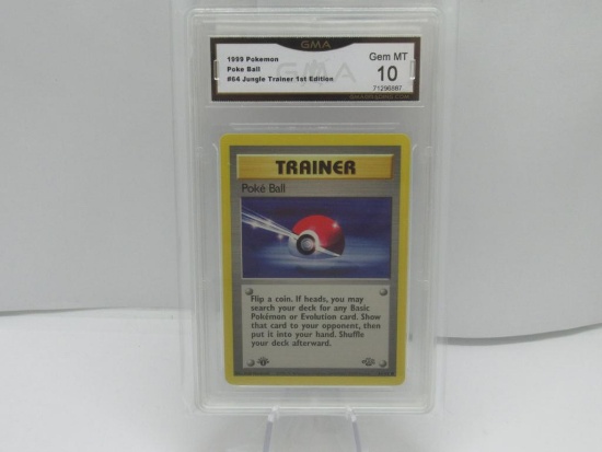 GMA GRADED 1999 POKEMON POKE BALL #64 JUNGLE TRAINER 1ST EDITION GEM MT 10