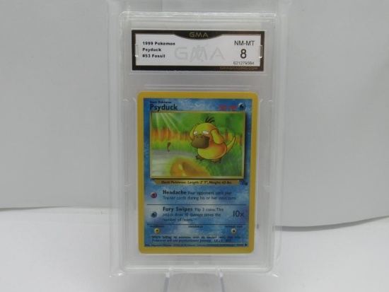 GMA GRADED 1999 POKEMON PSYDUCK #53 FOSSIL NM-MT 8