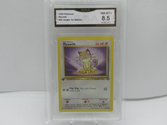 GMA GRADED 1999 POKEMON MEOWTH #56 JUNGLE 1ST EDITION NM-MT+ 8.5