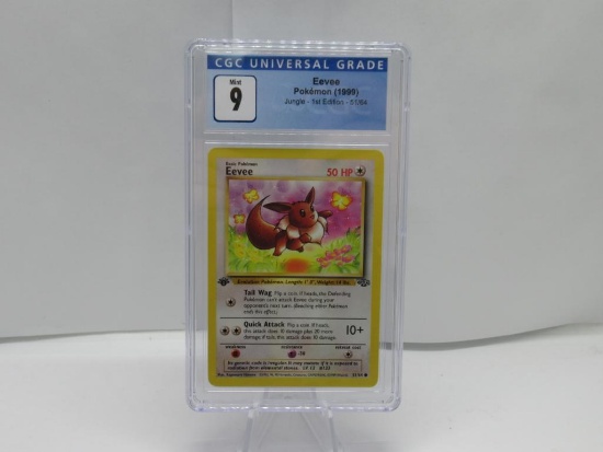 CGC Graded Pokemon JUNGLE 1st Edition MINT 9 - EEVEE 51/64