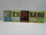 Vintage Lot of 5 Holofoil Rare Pokemon Cards from Collection