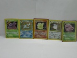 Vintage Lot of 5 Holofoil Rare Pokemon Cards from Collection