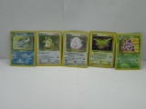 Vintage Lot of 5 Holofoil Rare Pokemon Cards from Collection